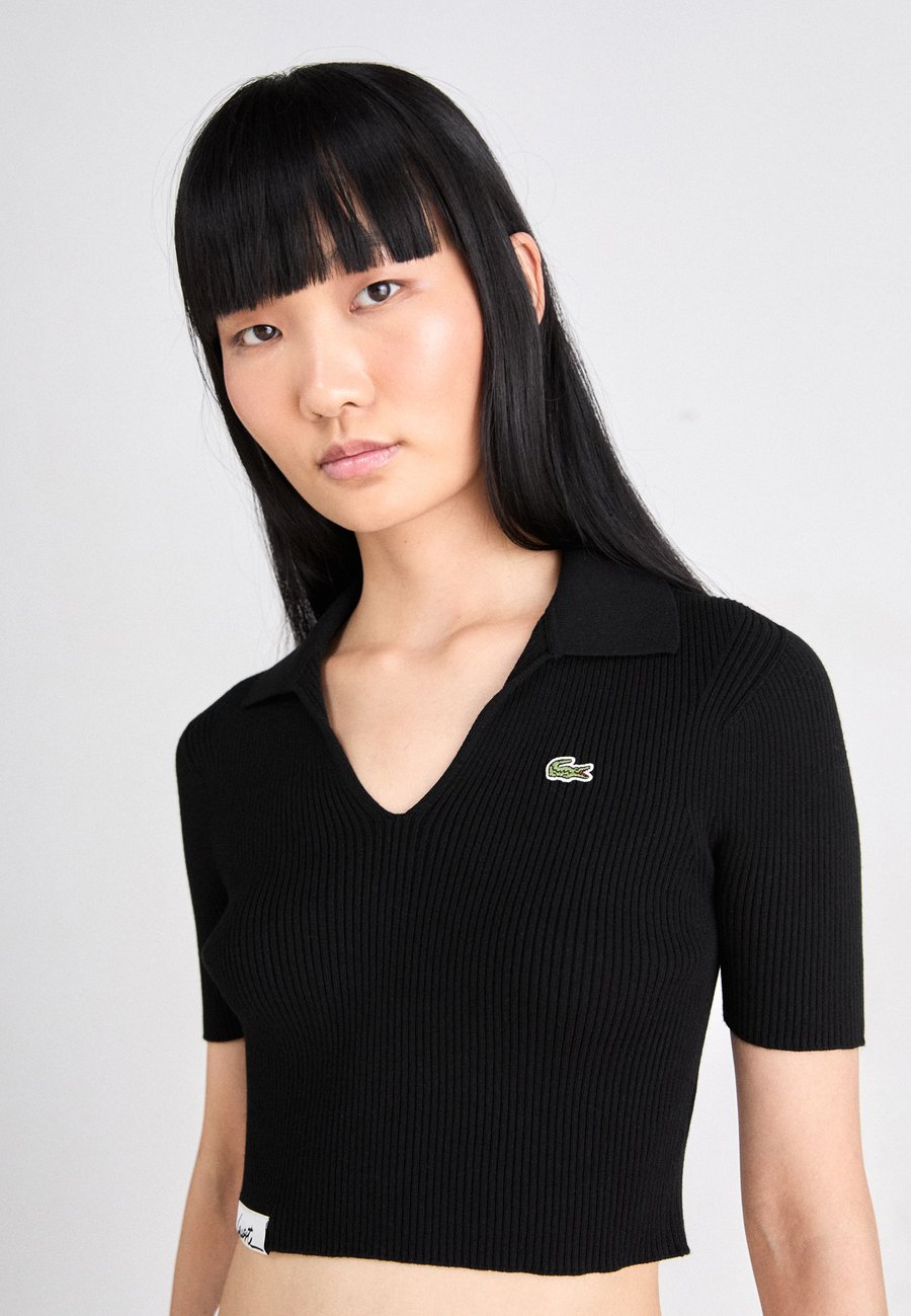 Поло Lacoste Polo shirt, Черное, однотонное — фото 4