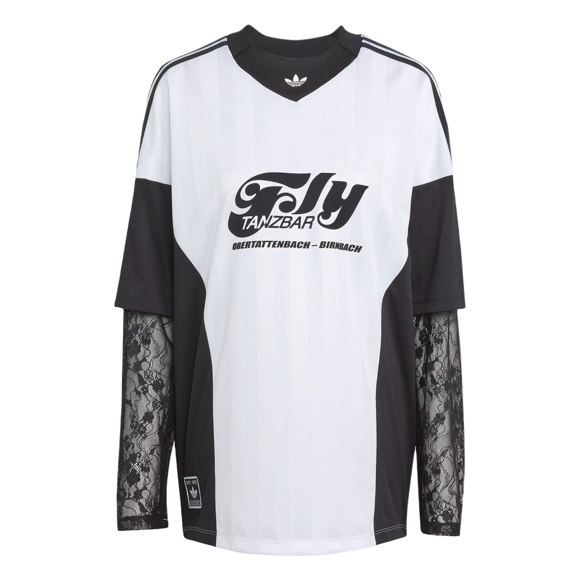 

Футболка Long Sleeve Lace Jersey Adidas Originals, белый/черный