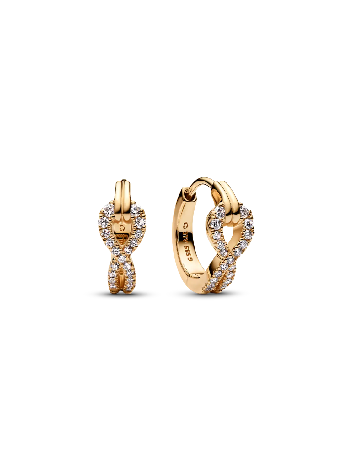 

Серьги-кольца Pandora Infinite с выращенными в лаборатории бриллиантами паве Pandora, 0,26 карата tw, 14-каратное золото