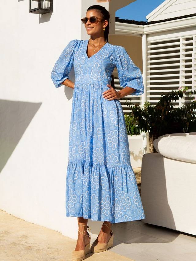 

Платье макси Annie Floral Aspiga, Cornflower/White