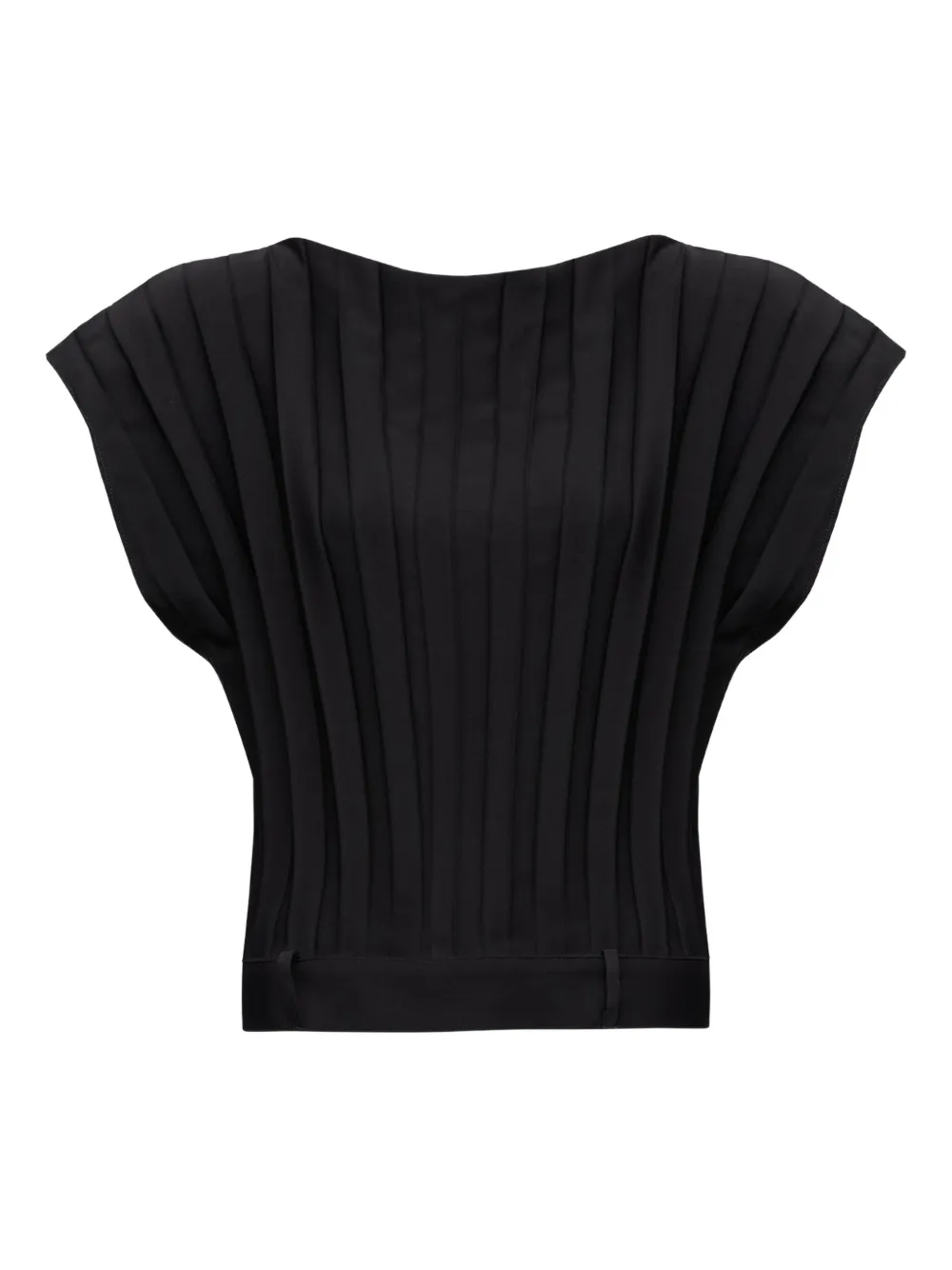 

Плиссированный топ с короткими рукавами MM6 Maison Margiela, черный