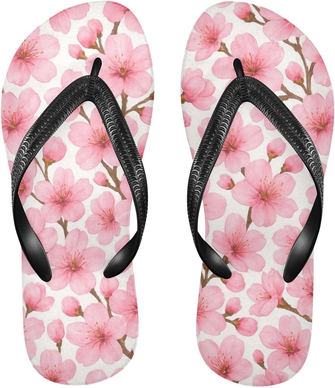 

Вьетнамки розового цвета с цветами сакуры, пляжные шлепанцы с резиновой подошвой, нескользящие летние тапочки для женщин и мужчин для ходьбы Sinestour