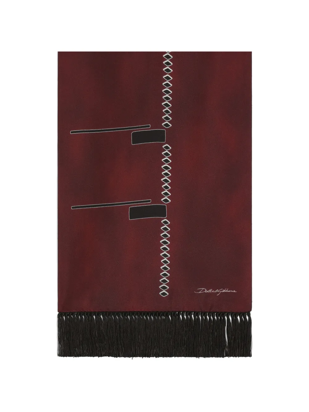 

Шарф с принтом и бахромой Dolce & Gabbana, коричневый