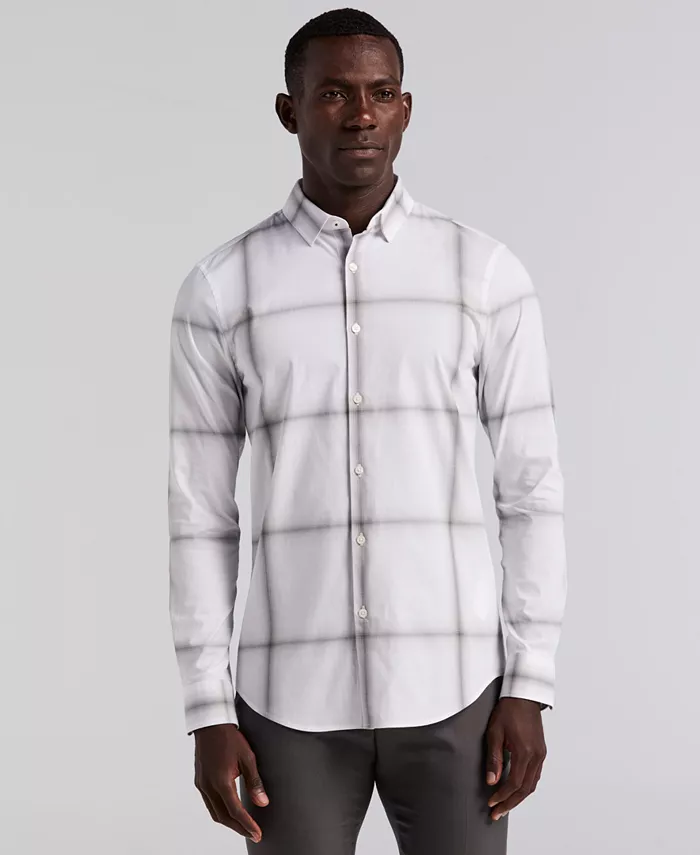 

Мужская рубашка с длинным рукавом в технике омбре Perry Ellis, серый