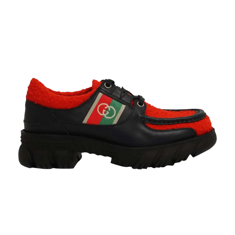 

Кроссовки Gucci Lace-Up Derby 'Interlocking G - Red Black', красный