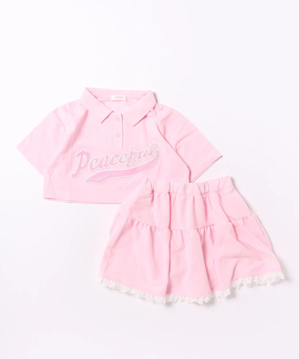 Сет из поло и юбки с тюлем BABYDOLL, розовый