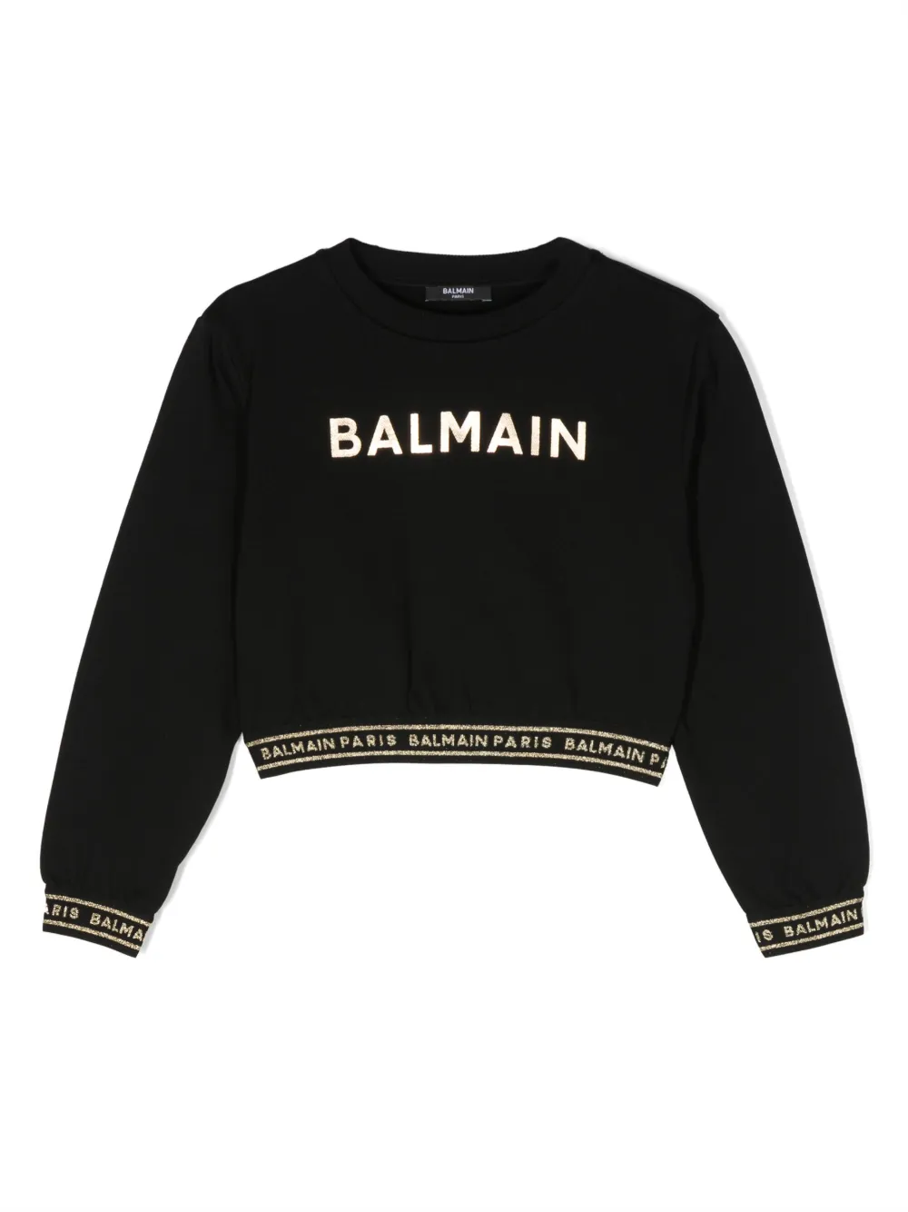 

Толстовка с логотипом Balmain Kids, черный
