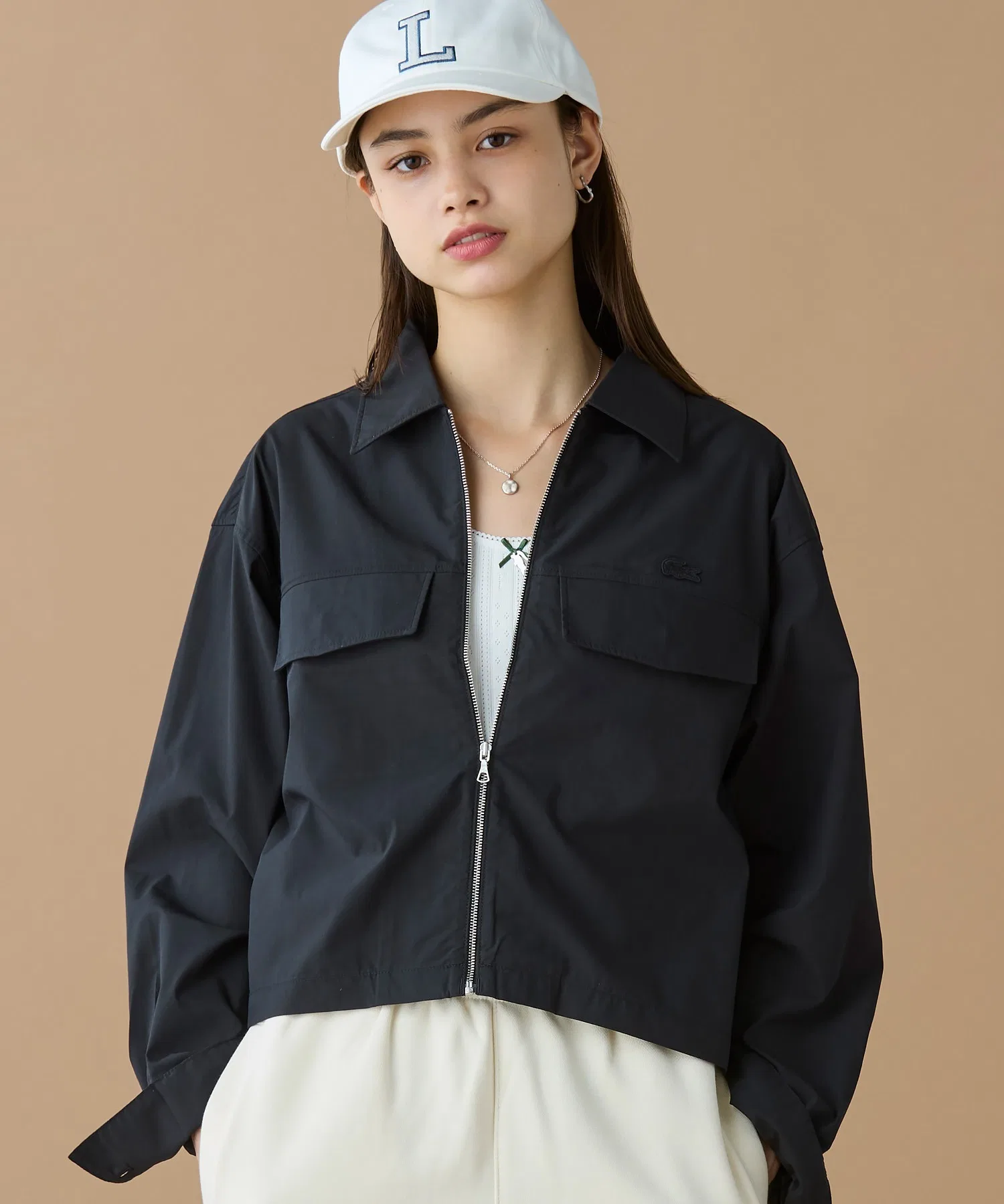 Куртка-рубашка LACOSTE, чёрная