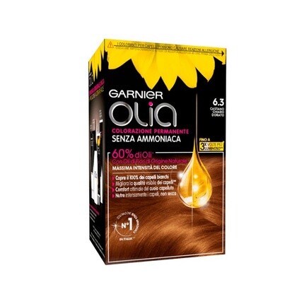 

Перманентная краска для волос Olia 6.3 Золотой Светло-коричневый — 1 шт., Garnier