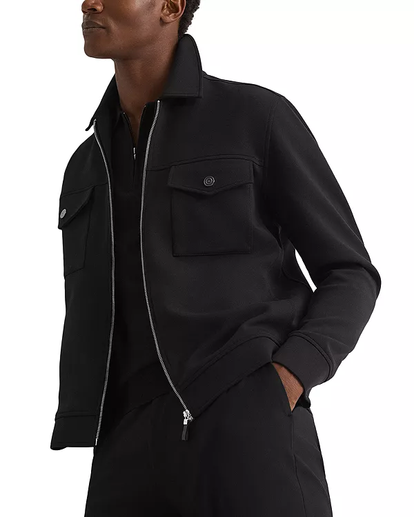 

Куртка-Рубашка Medina из трикотажа Reiss, черный