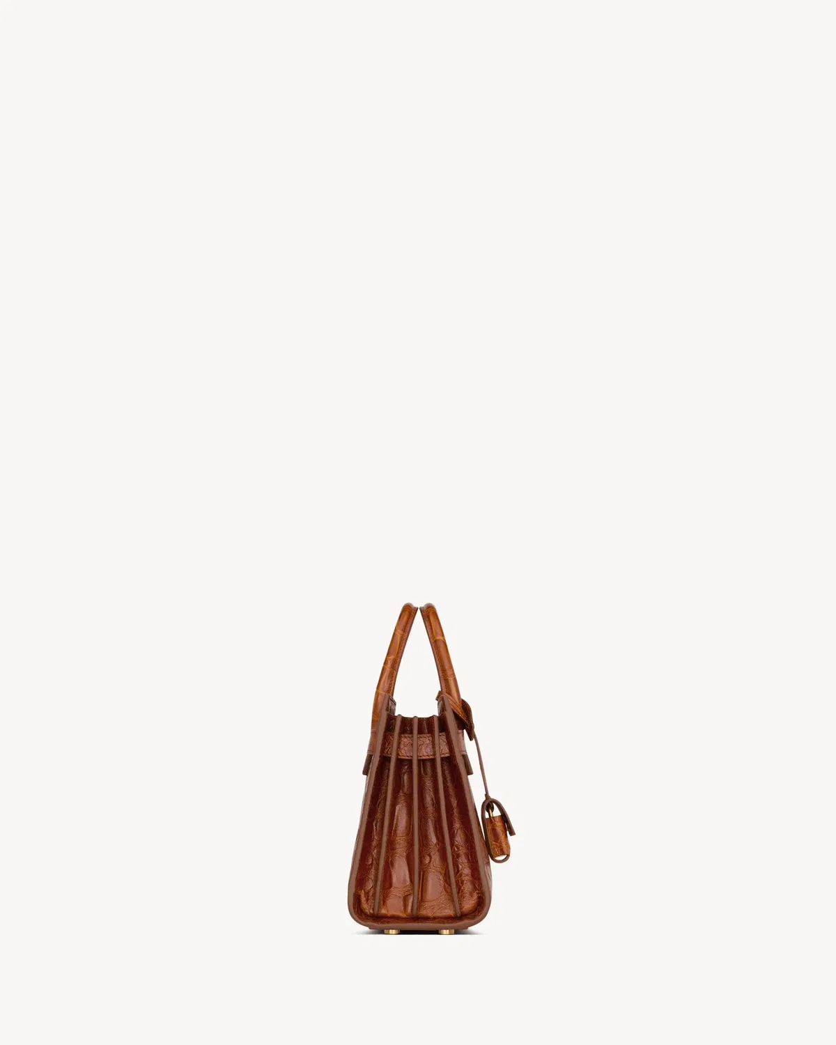 SAC DE JOUR из кожи с тиснением под крокодила - NANO SAINT LAURENT, коричневый — фото 3