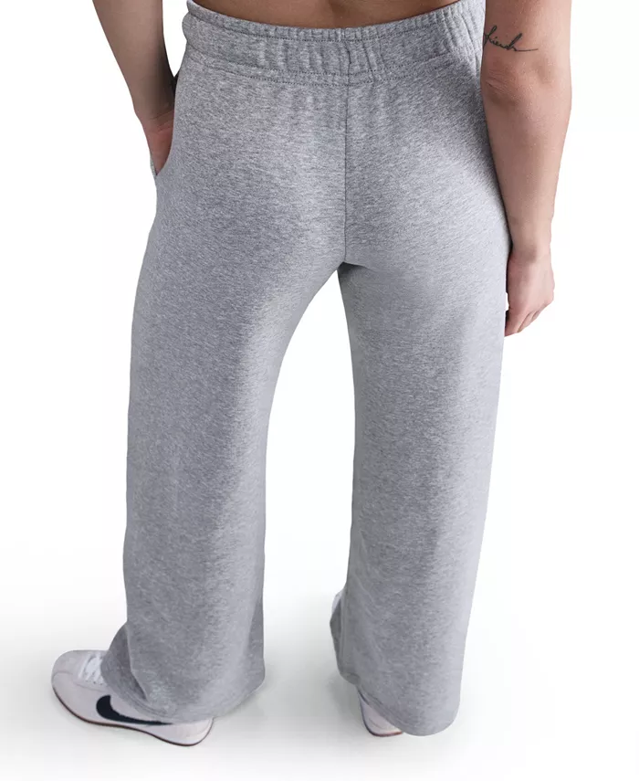 Женские спортивные брюки Club Fleece с завышенной талией и широкими штанинами Nike, серый — фото 3