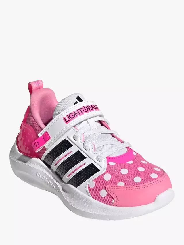 Детские кроссовки Disney Lightorama с Минни Маус, бело-черно-розовые adidas — фото 2