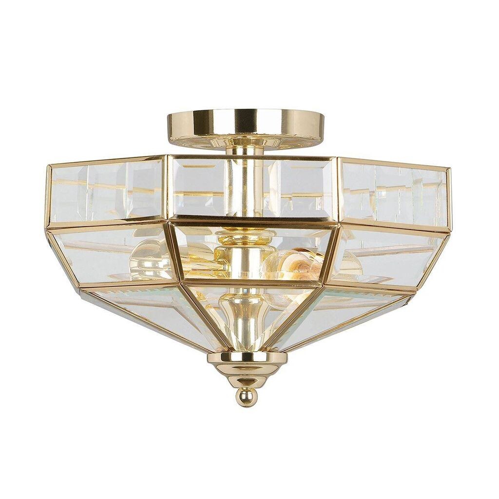 

Потолочный светильник Old Park, полированная латунь и стекло. Elstead Lighting