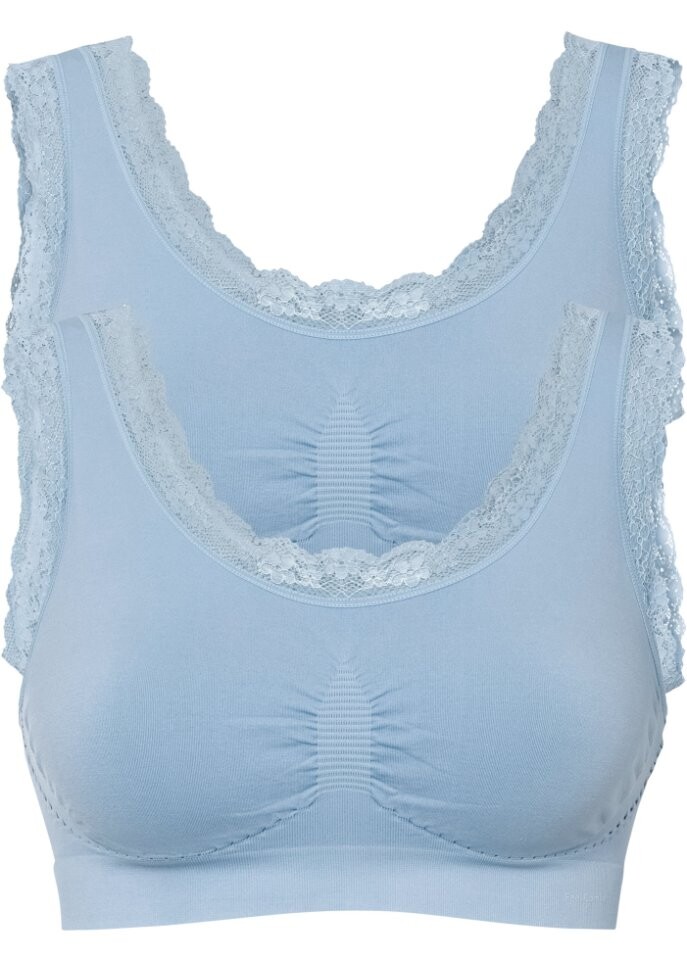 

Бесшовное бюстье feel comfort (2 шт) Bpc Bonprix Collection, голубой