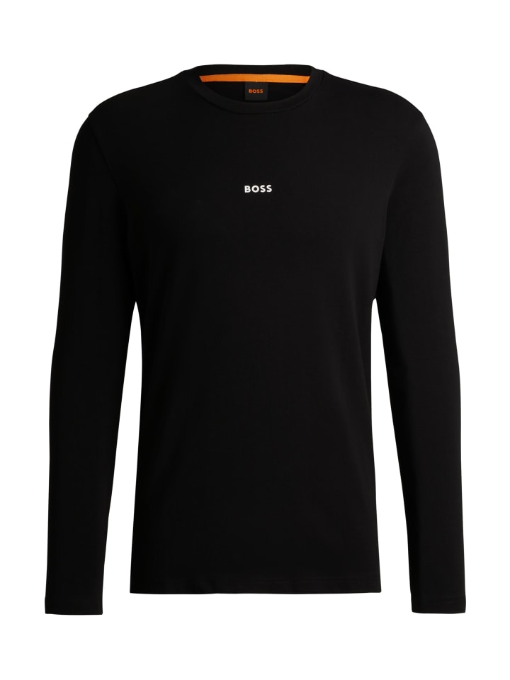 

BOSS Футболка с длинными рукавами и надписью черного цвета, Черный, BOSS Футболка с длинными рукавами и надписью черного цвета