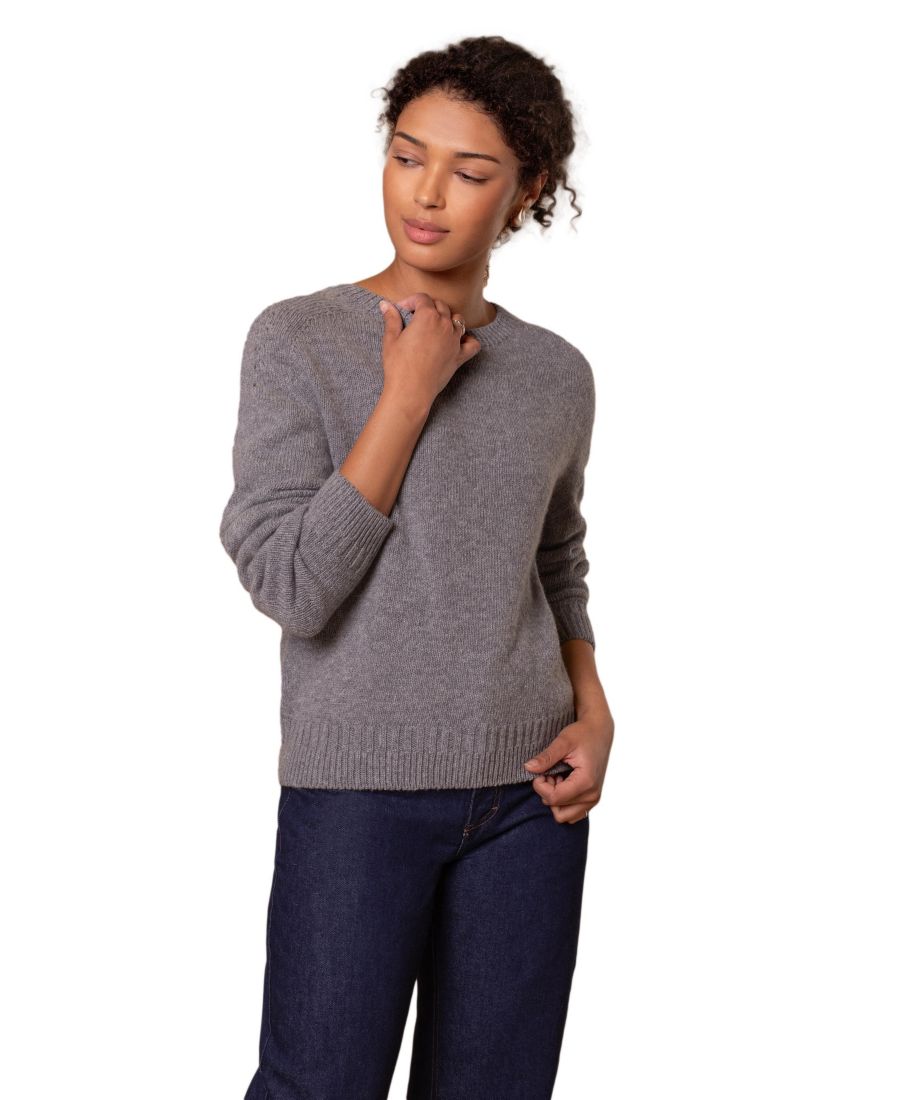 

Женский свитер свободного кроя с круглым вырезом и седловидными плечами Celtic & Co, Light grey