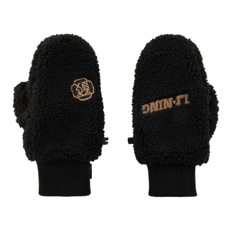 

LINING Трикотажные перчатки из полиэстера унисекс разноцветные, Black