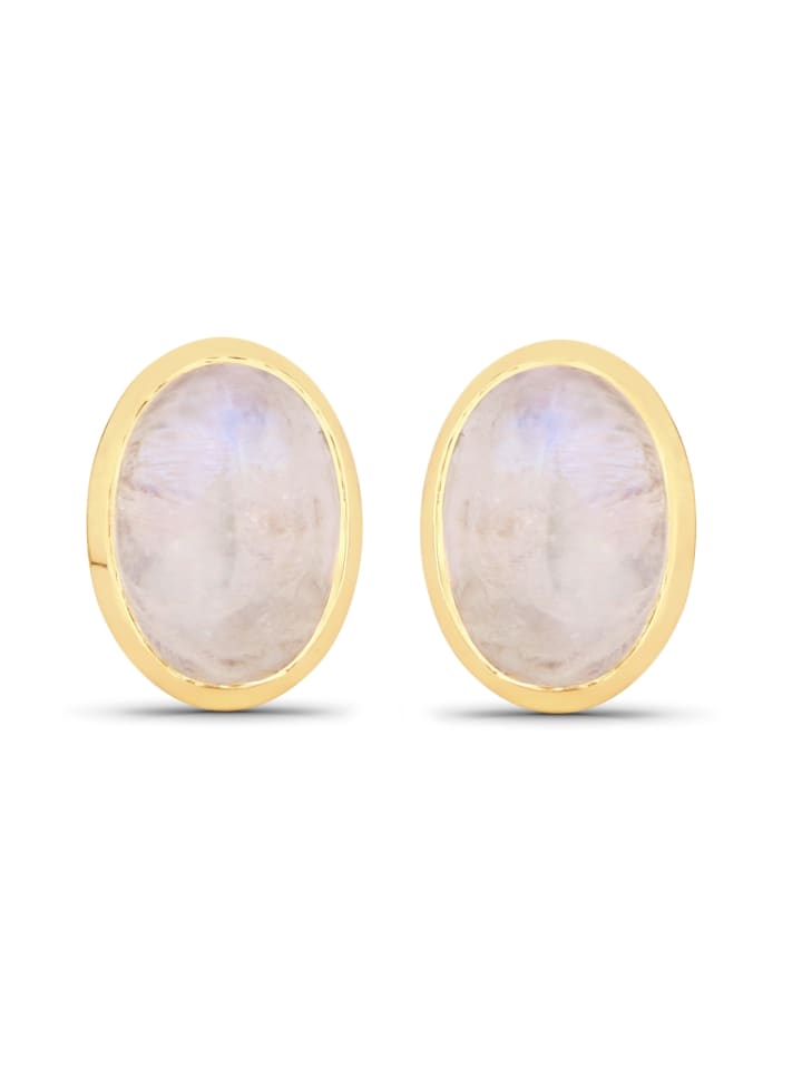 

Rafaela Donata Серьги из стерлингового серебра с лунным камнем в оправе из желтого золота