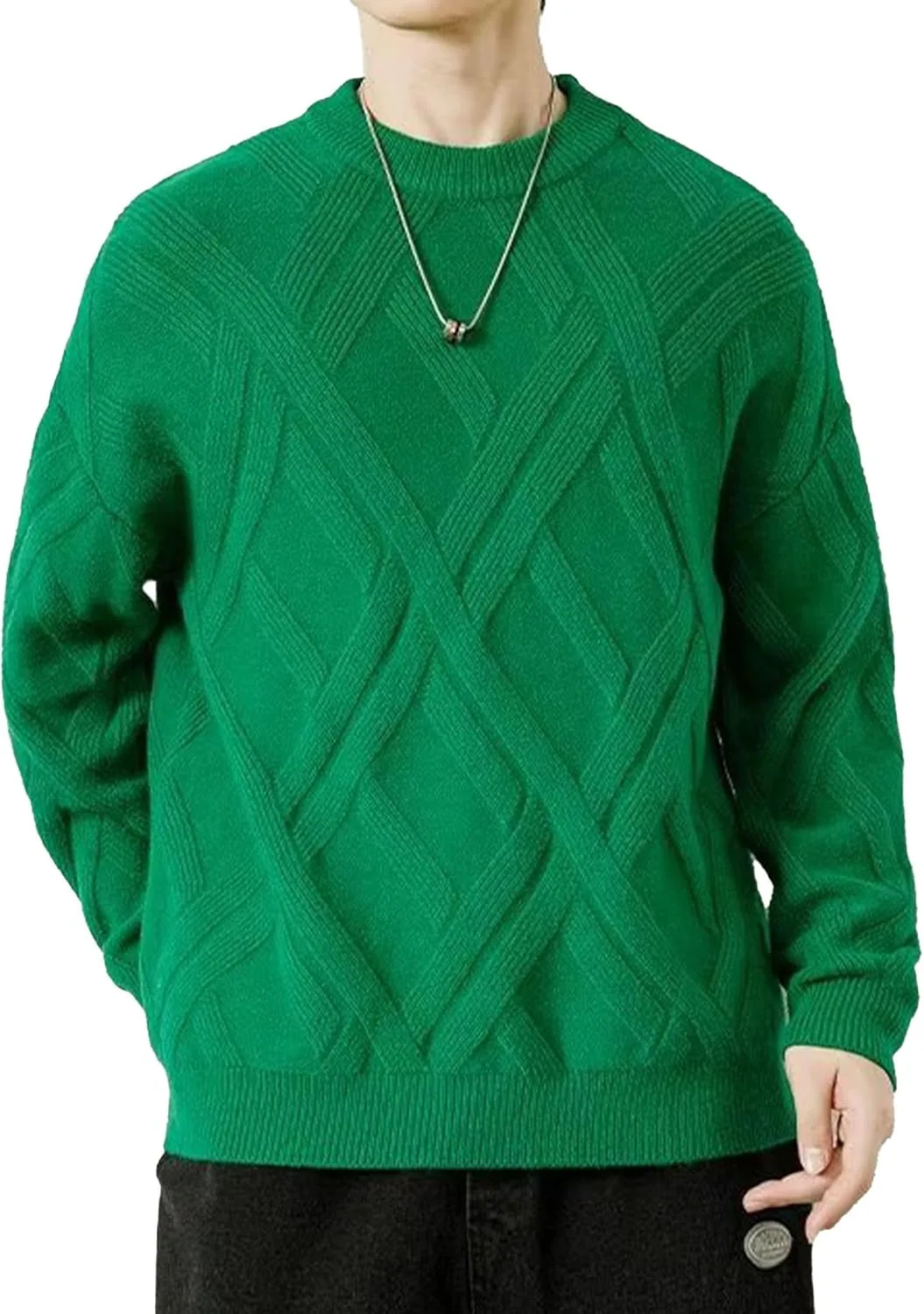 Мужской свитер с геометрическим узором, Casual, Big and Tall