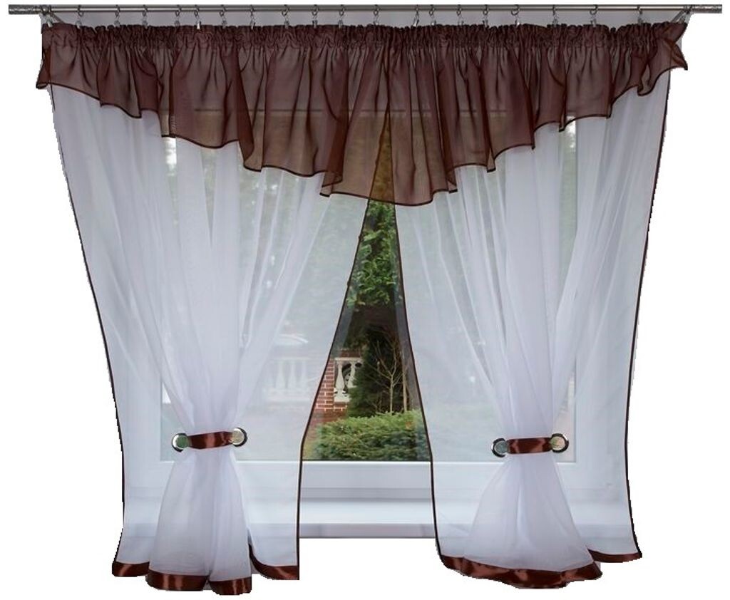 

Готовая штора ADRIA 400x155 VOICE серая штора Drapella, коричневый