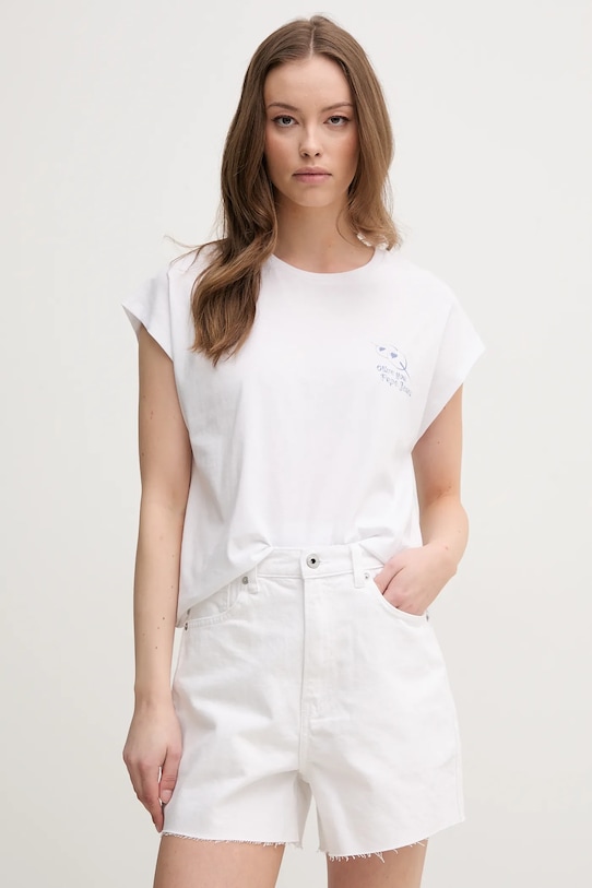 

Хлопковая футболка Virginia Pepe Jeans, белый