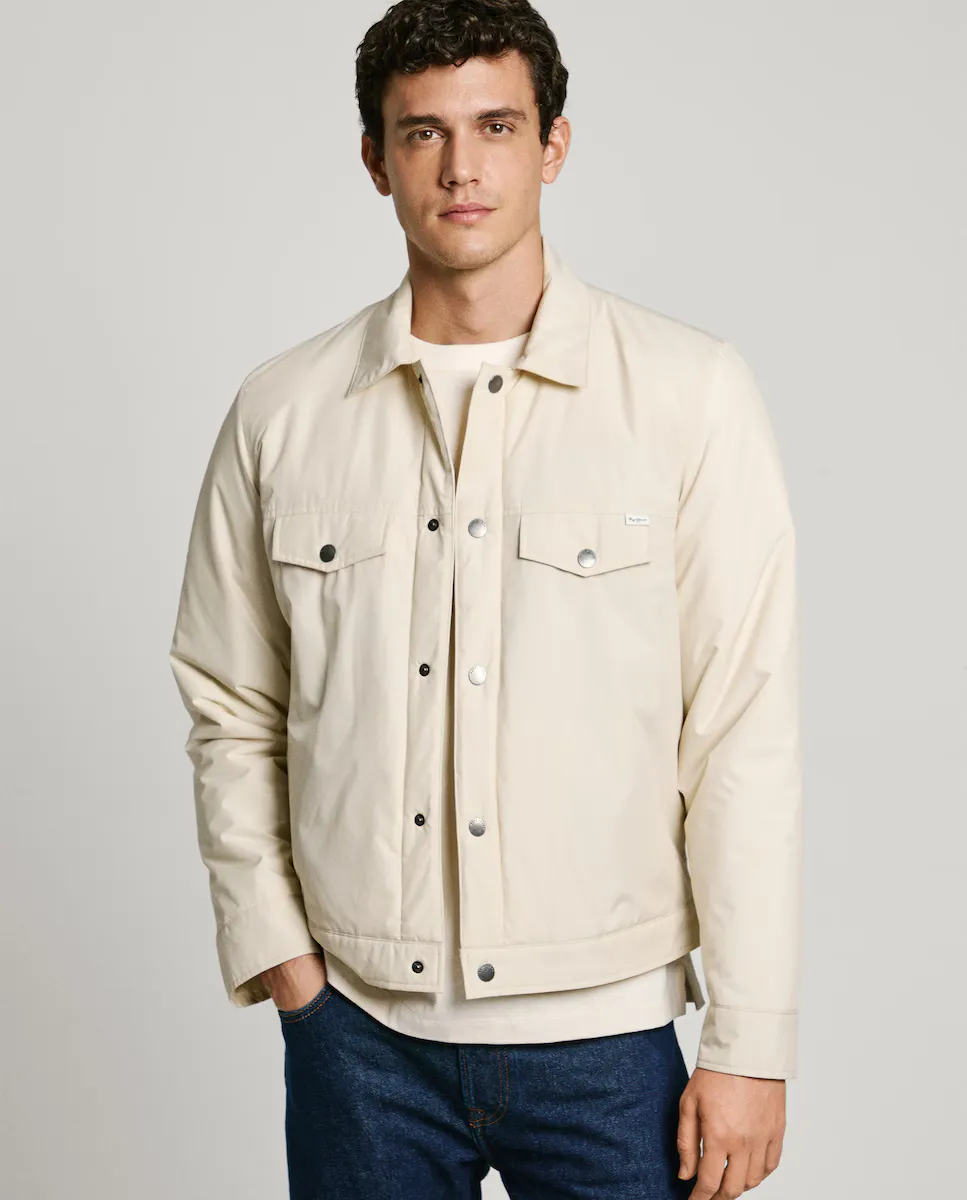 

Стеганая мужская куртка с воротником-стойкой Pepe Jeans, белый