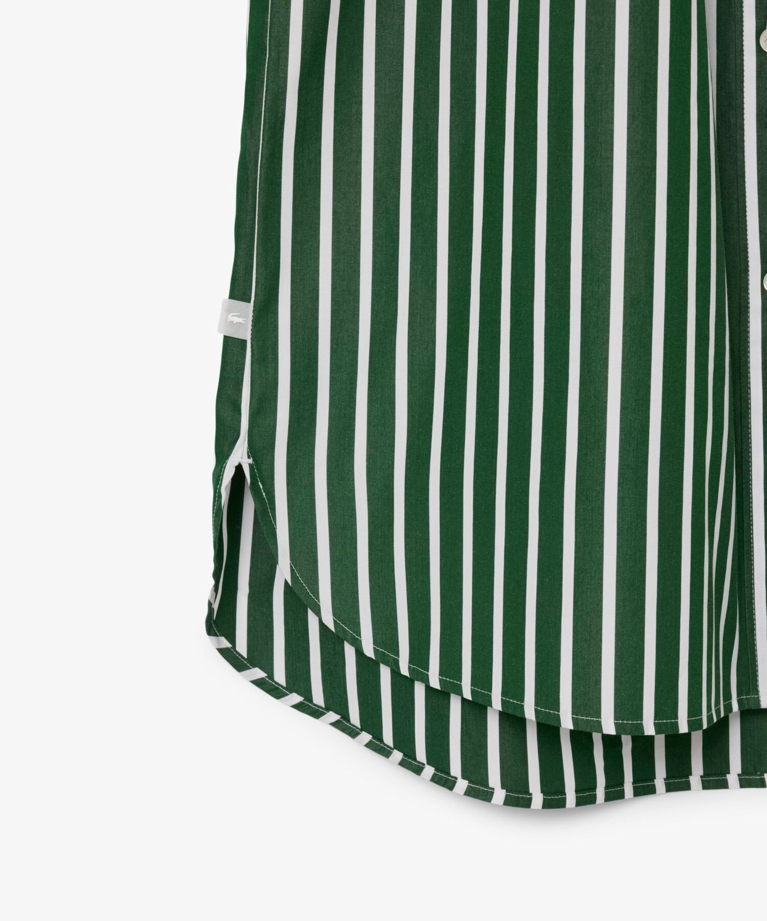 Платье-рубашка LACOSTE в полоску, 100% хлопок, зеленый