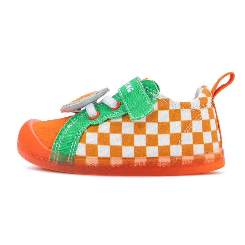 

Антиударные и устойчивые к истиранию низкие детские кроссовки Canvas Orange Kids KIDSING, оранжевый