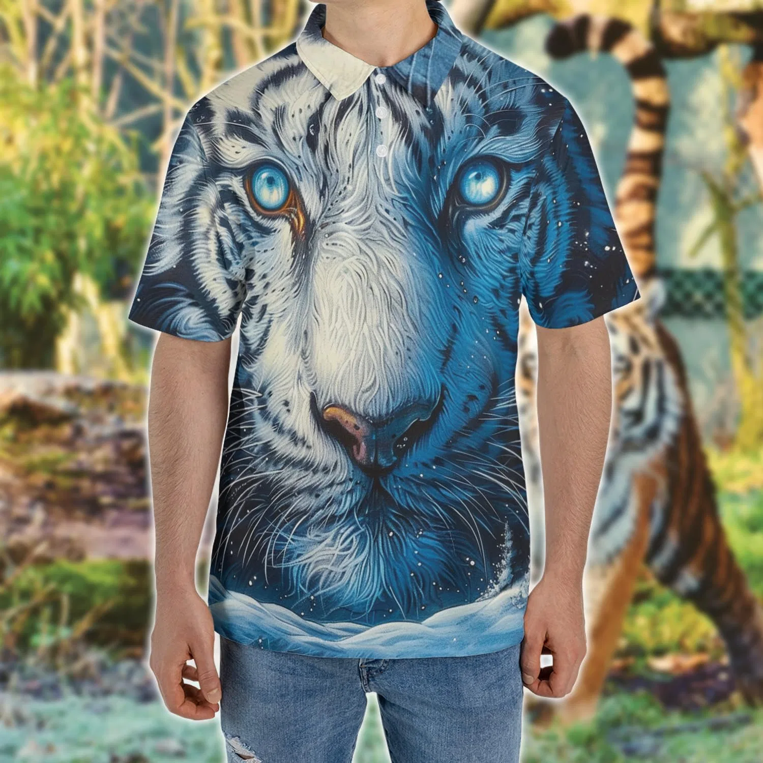 Поло мужское с тигром, Tiger, короткий рукав, Regular Fit, цвет Tiger_17 — фото 3