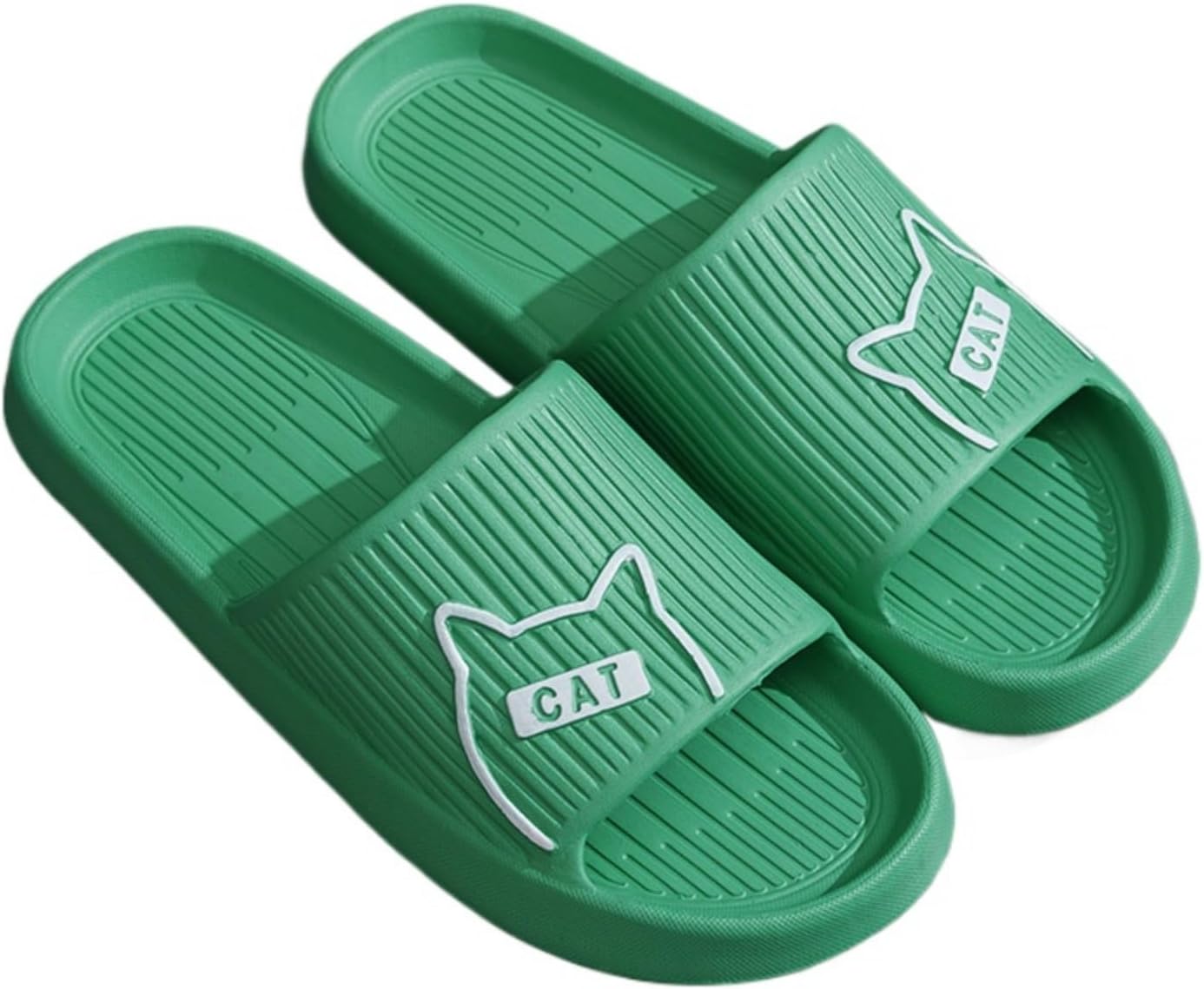 

Милые тапочки с котиком для женщин и мужчин, забавный персонаж, новинка, кавай, пушистые, мягкие, теплые, с подошвой, не скользят, для дома и улицы Elirar, зеленый