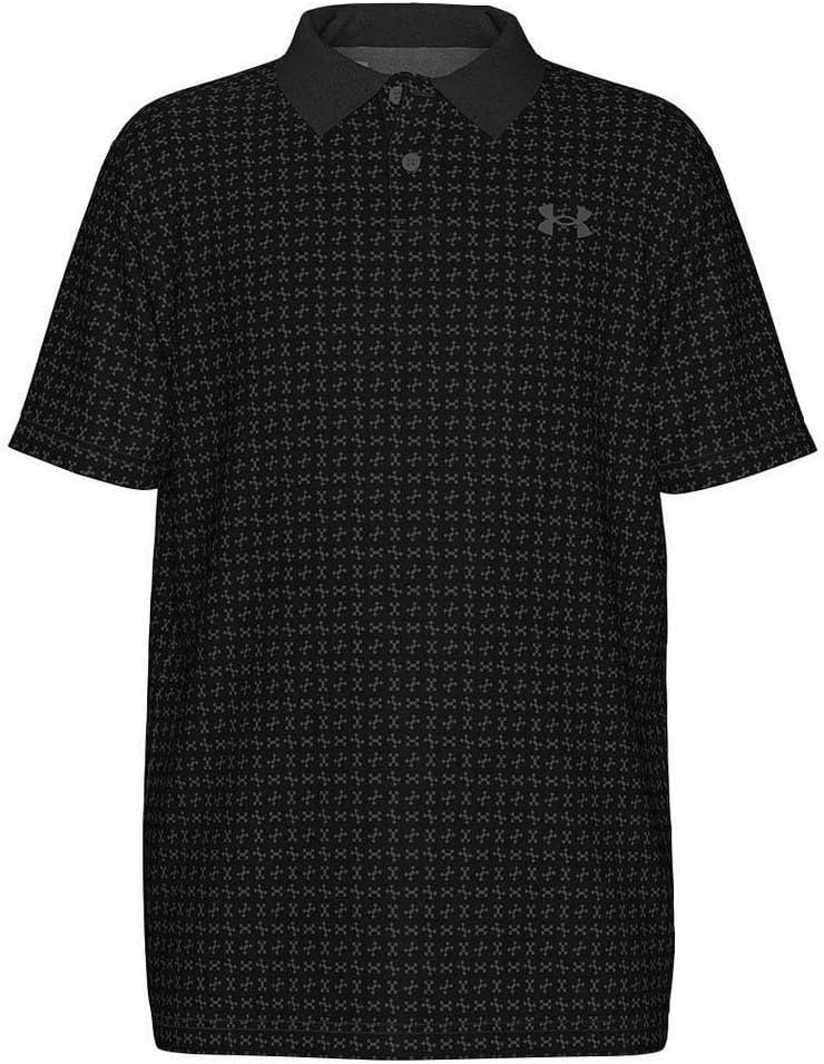 

Under Armour Boys Matchplay Printed Golf Polo, Black/Castlerock