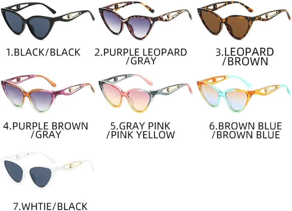 

Солнцезащитные очки для мужчин и женщин - защита UV400 - градиентные оправы "кошачий глаз" для занятий спортом на открытом воздухе и вождения DSVIGF, Purple Leopard