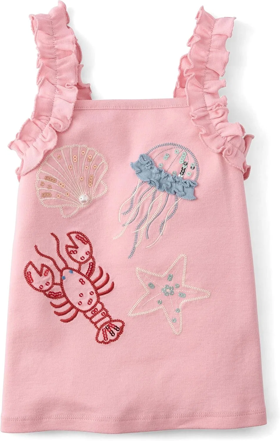 Топ без рукавов с рюшами Gymboree, розовый