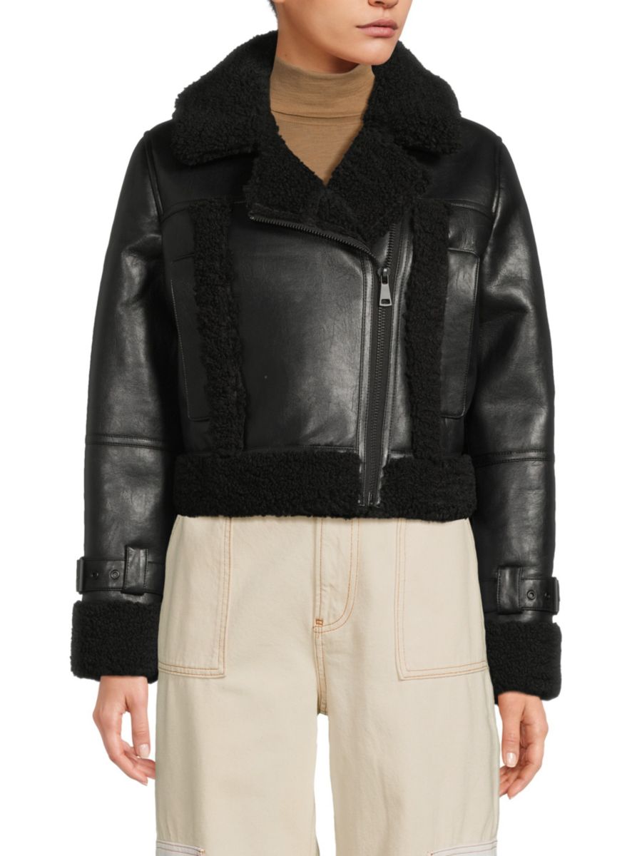 

Куртка Jay из искусственной кожи с отделкой из искусственного меха Apparis, нуарный