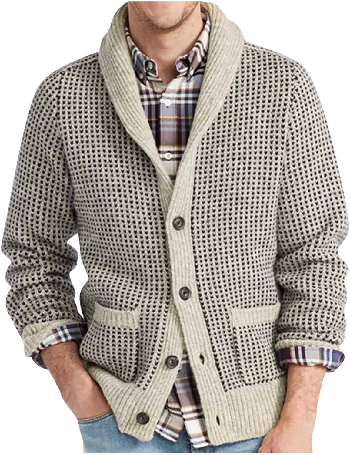 

Кардиган мужской Color Block с воротником-шалью Homisy