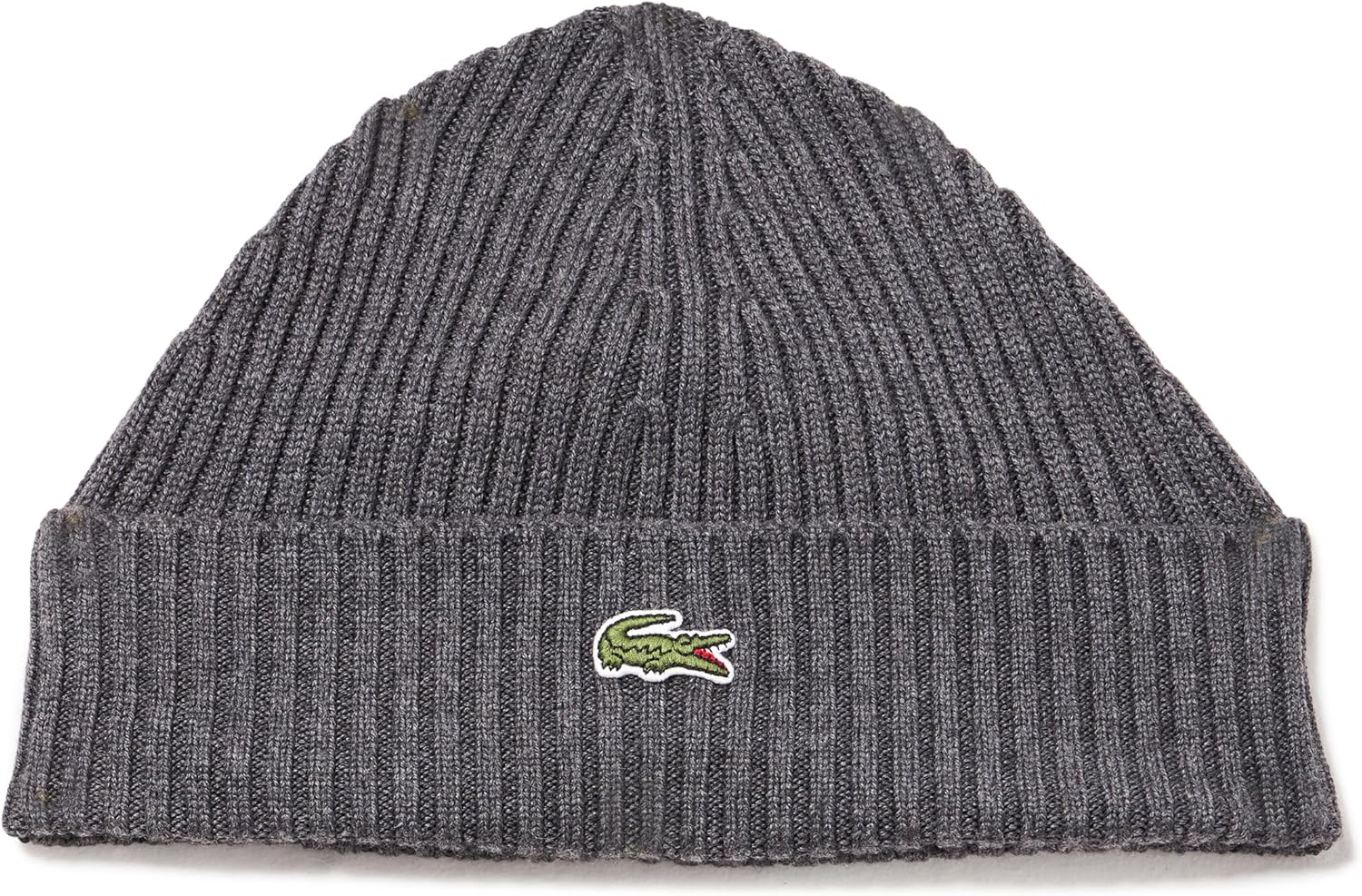 

Lacoste Unisex-Adult вязаная в рубчик шерстяная шапка с начесом, Grey Chine