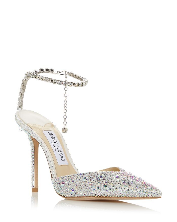 Женские туфли-лодочки с острым носком Saeda 100 с украшением Jimmy Choo