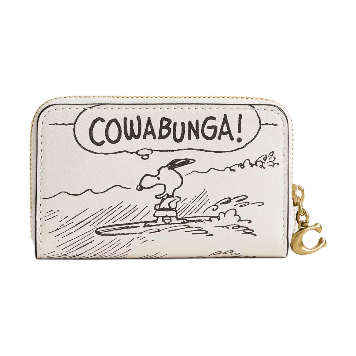 

COACH Кожаный картхолдер Snoopy, Chalk White