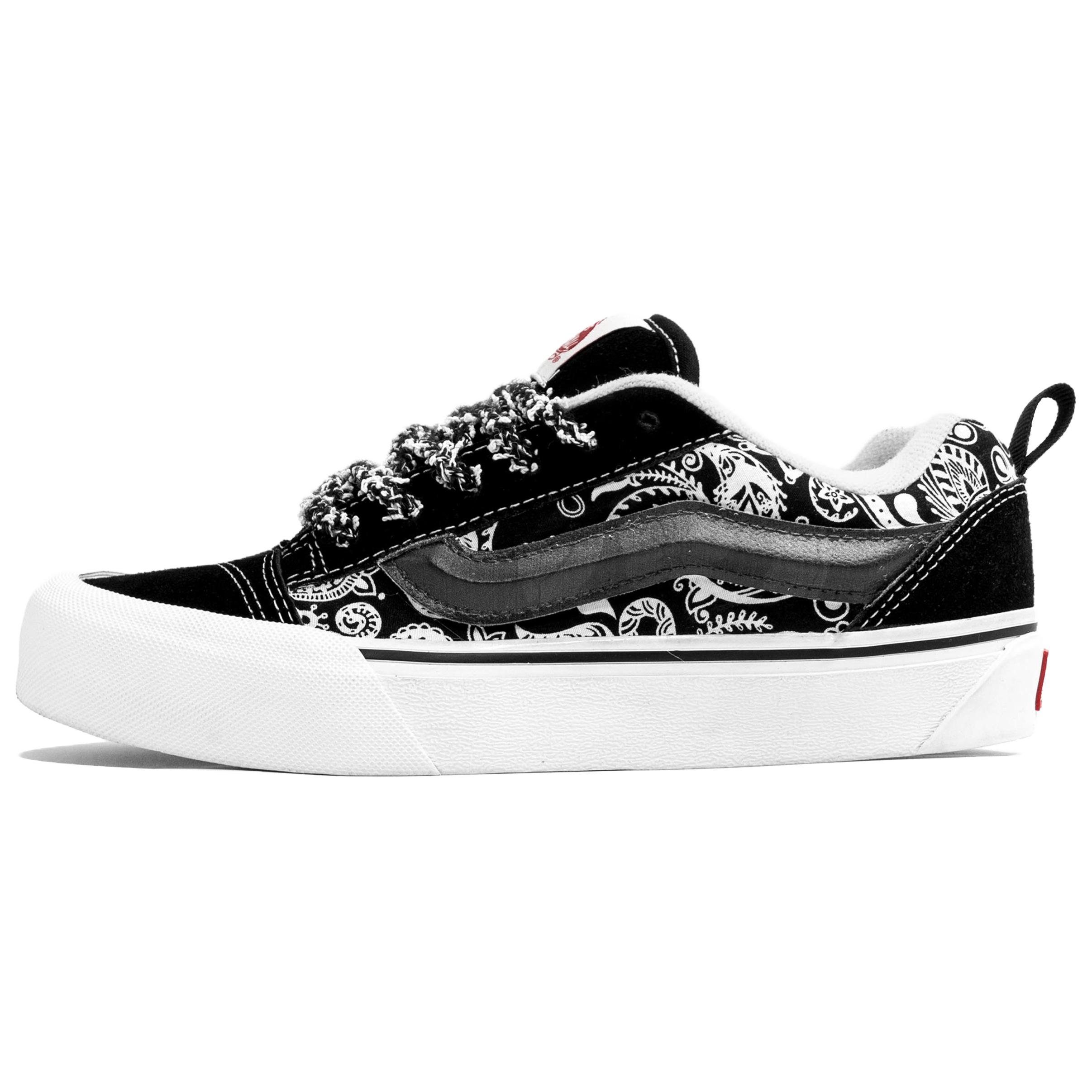 Vans Knu Skool Kaleidoscope, Floral Realm, Shopping Bag, мужские скейтерские кроссовки низкие, устойчивые к истиранию, черно-белые — фото 3