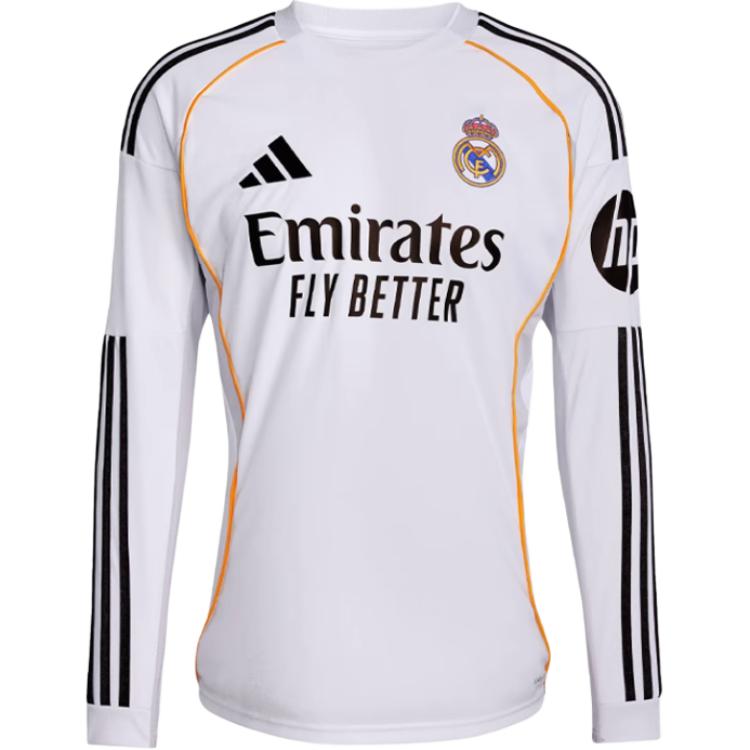

Футболка Real Madrid 25/26 с длинными рукавами домашняя Adidas, белый