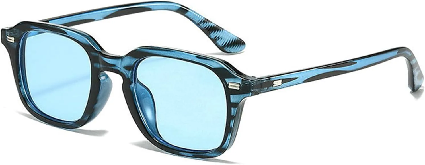 

Солнцезащитные очки Helena Square Candy Color для женщин, модные ретро-очки с заклепками, трендовые оранжевые очки для мужчин, классические очки UV400, C2