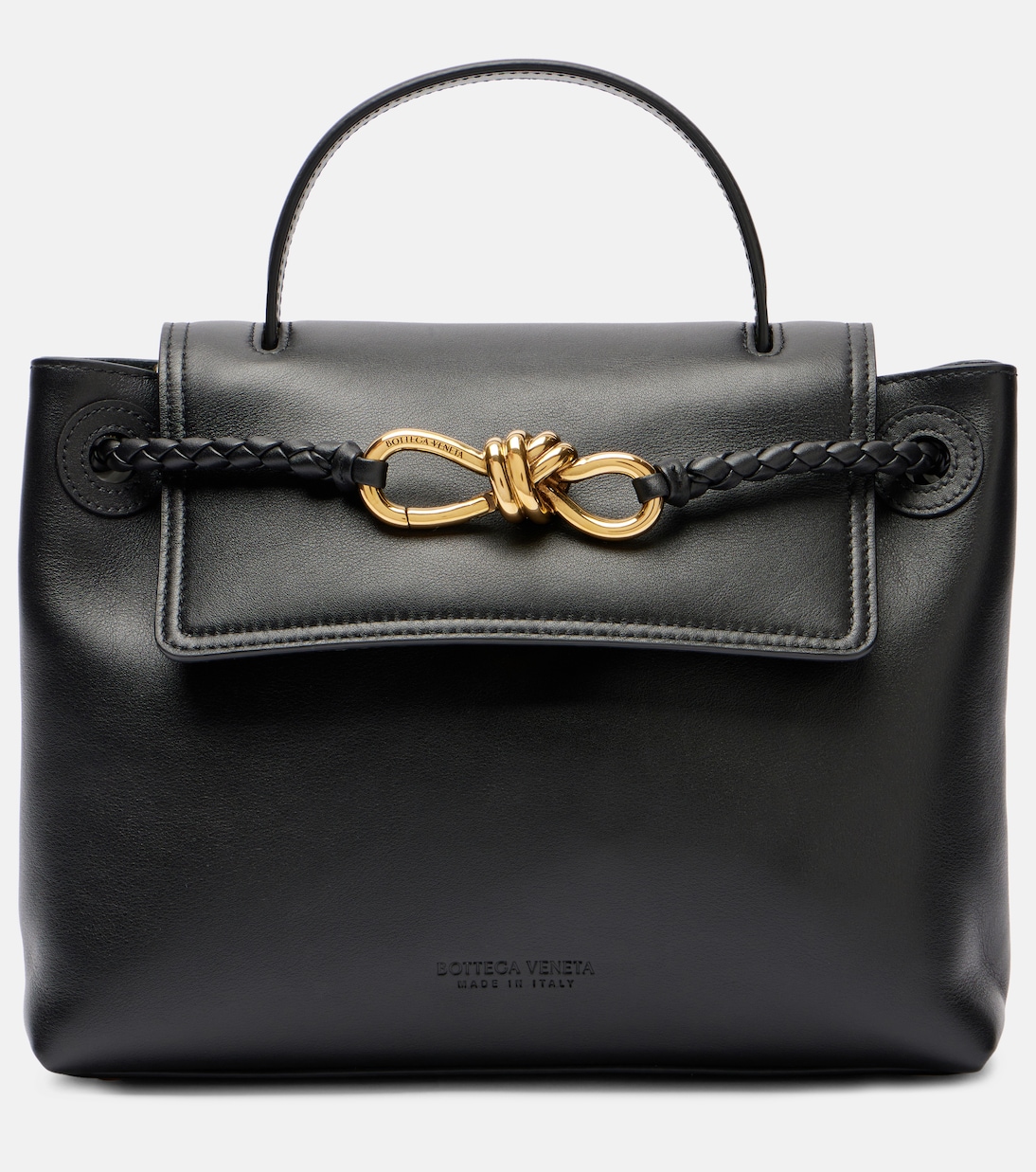 

Ciao Ciao Knot Small кожаная сумка-тоут Bottega Veneta, Black-M Brass