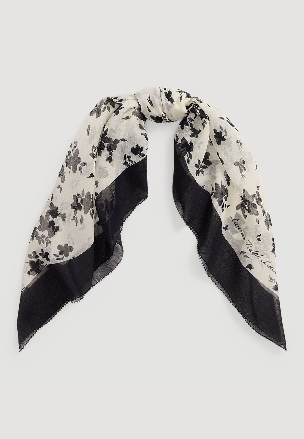 

Шарф TWO TONE FLORAL SILK SQUARE SCARF Lauren Ralph Lauren, слоновая кость