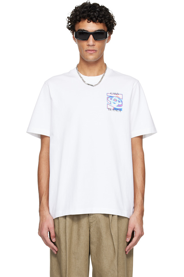 

Футболка с коротким рукавом и логотипом в виде тепловой карты Casablanca, белый