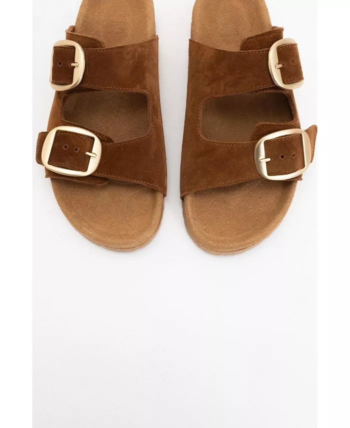Овеста Слайды на мягкой стельке из кожи (женские) Forever & Always Shoes, коричневый — фото 2