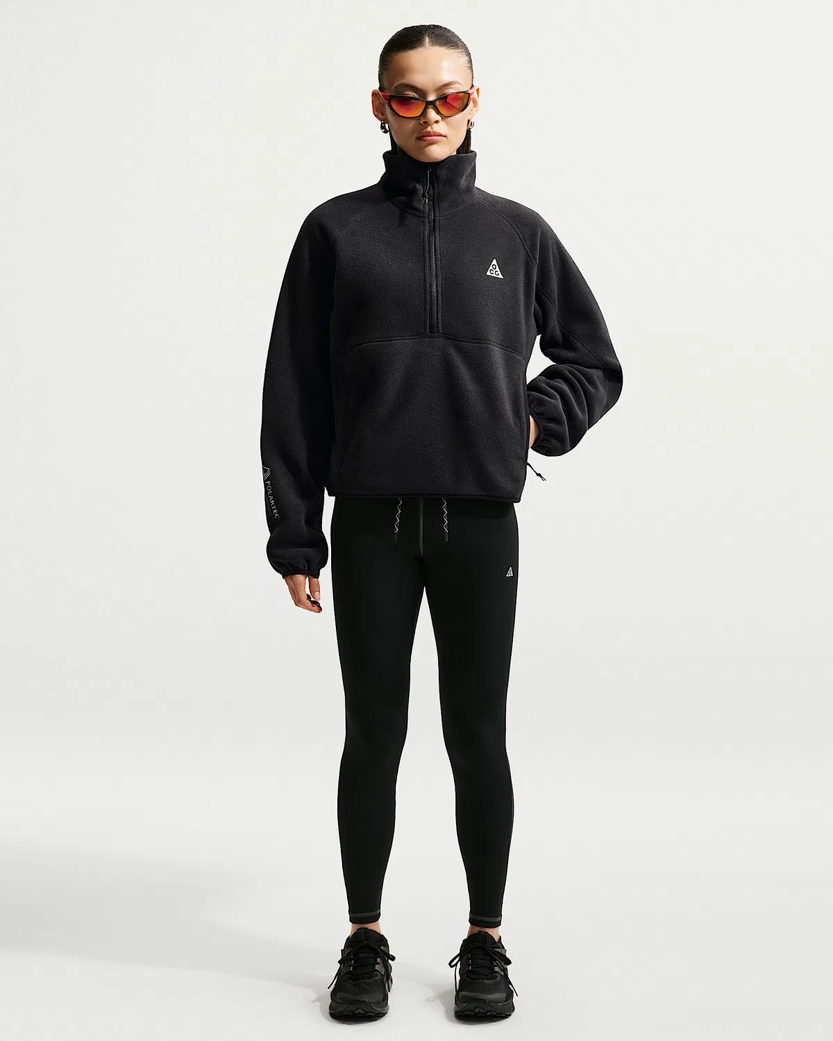Женская флисовая кофта Nike ACG "Wolf Tree" с полузамком, Black/Anthracite/Summit White — фото 4