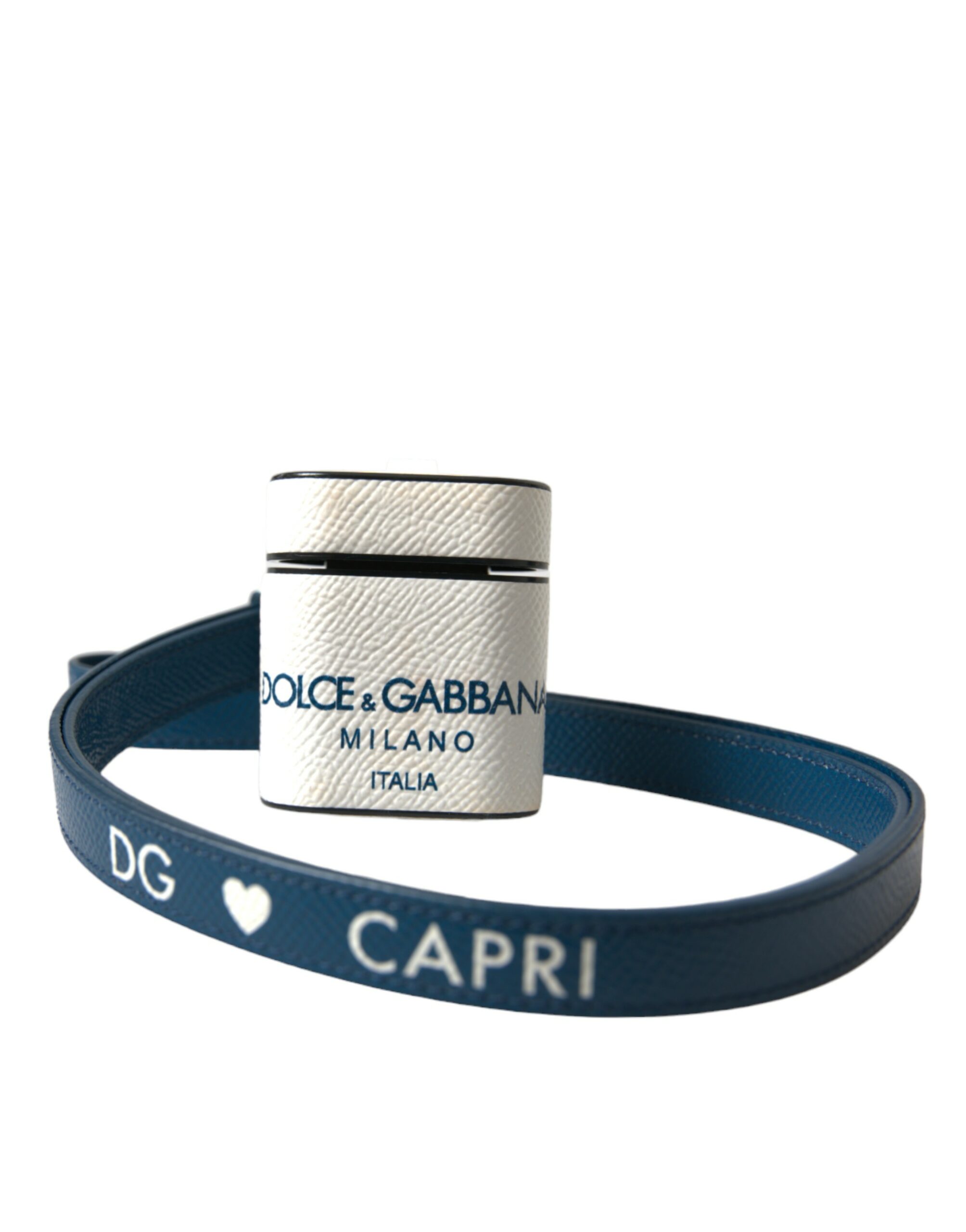 

Чехол для Airpods из шикарной кожи в сине-белом цвете Dolce & Gabbana