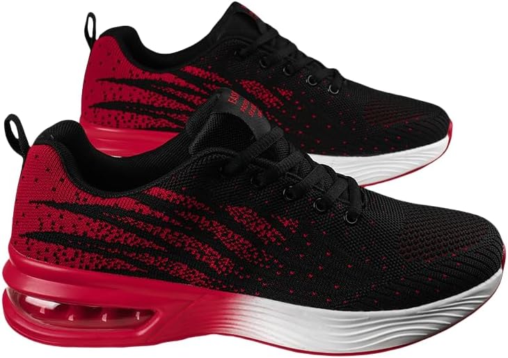 

Мужские модные повседневные кроссовки в полоску - дышащий верх из сетки, легкая подошва из ПУ, амортизация воздухом, шнуровка Minlaidian, Mixed Color