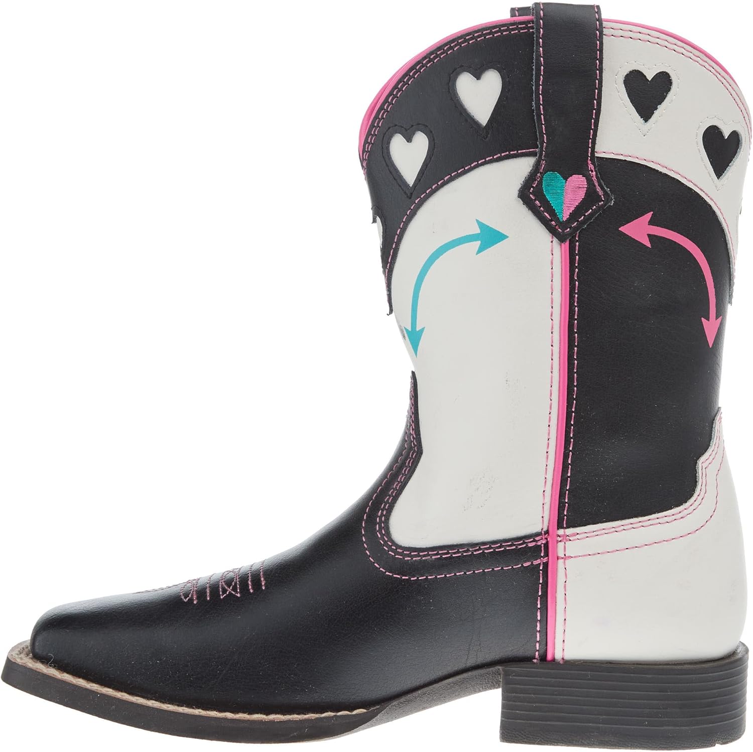 Детские сапоги ARIAT унисекс Round Up Hearts Western Boot, белый — фото 4